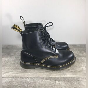 Dr Martens 1460 Pascal Atlas Black Leather Combat Womens Boots Size 7 UK US 9